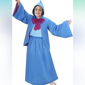 Blue Women's Costume with Purple Bow